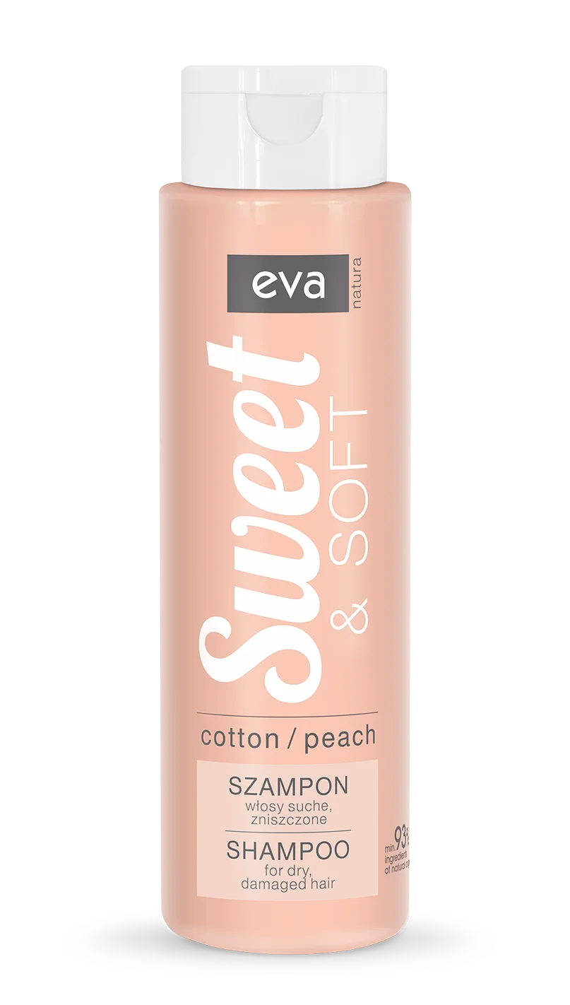 Eva Natura Sweet and Soft. Cotton and Peach Shampoo dry and damaged hair